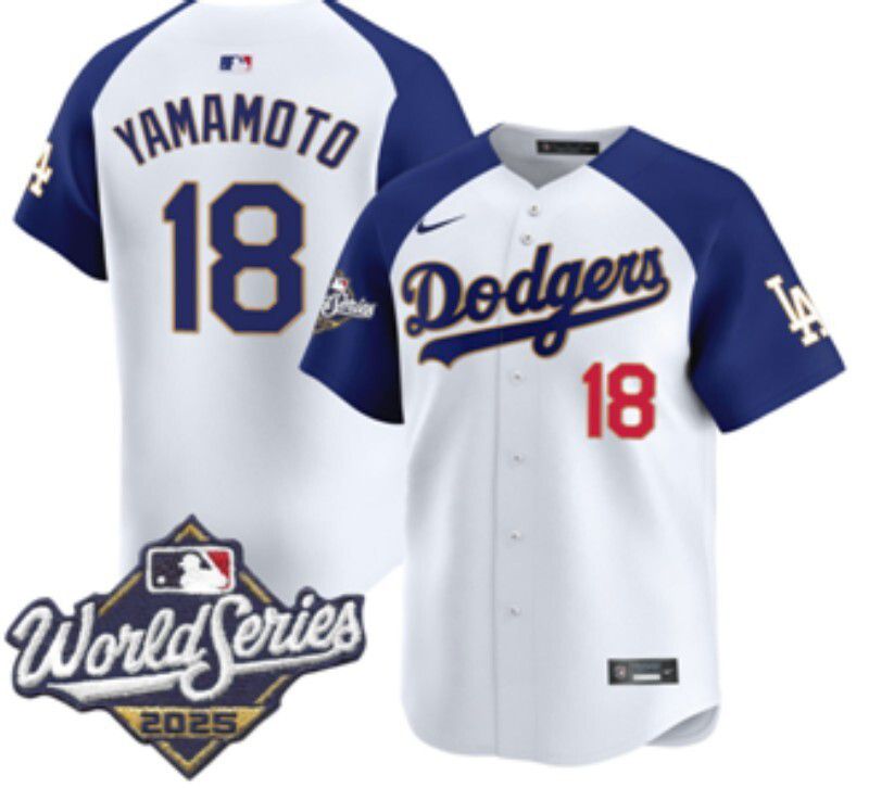 Men Los Angeles Dodgers #18 Yamamoto White Gold 2026 Nike Game MLB Jersey 009->los angeles dodgers->MLB Jersey